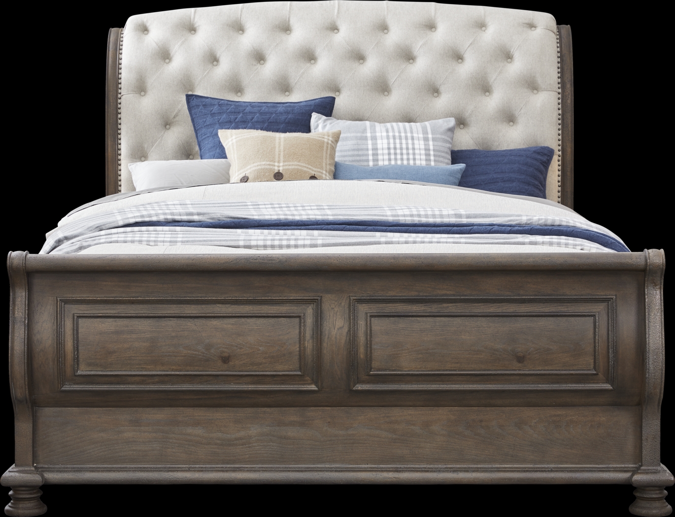 Armitage Dark Brown 3 Pc Queen Upholstered Bed - Thumbnail - Image 4