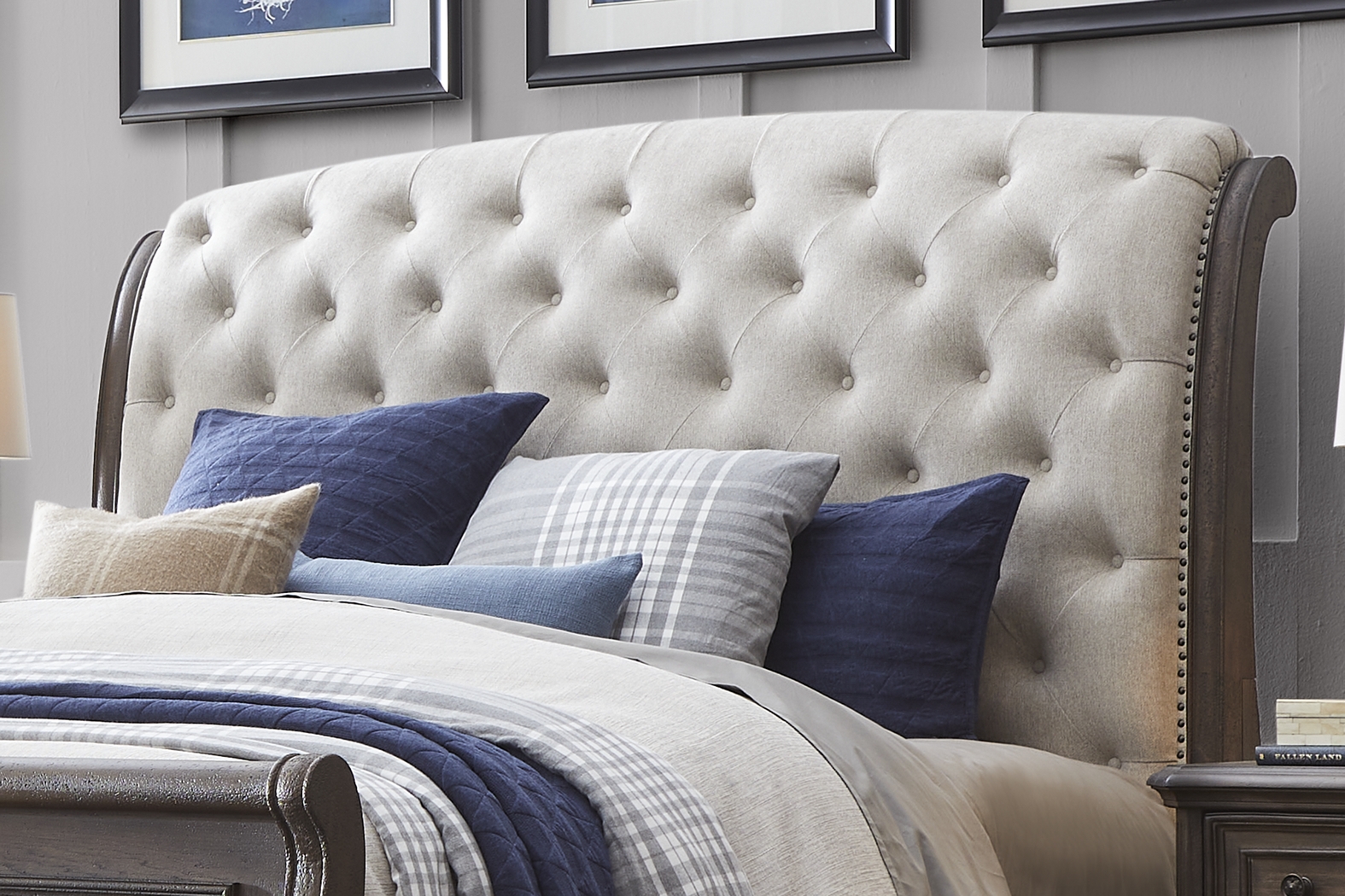 Armitage Dark Brown 5 Pc Queen Upholstered Bedroom - Thumbnail - Image 6