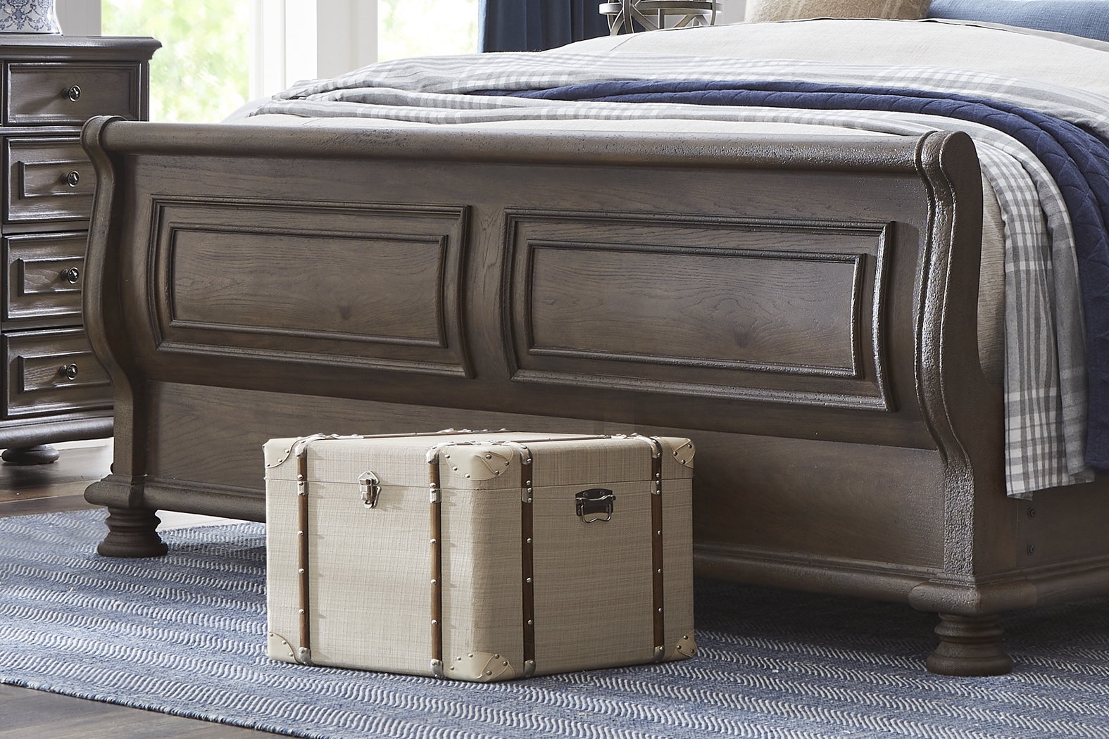 Armitage Dark Brown 5 Pc Queen Upholstered Bedroom - Thumbnail - Image 7