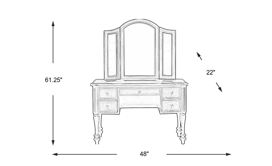 Dimension Image. Please refer to the Dimension Tab on this page for dimension details.