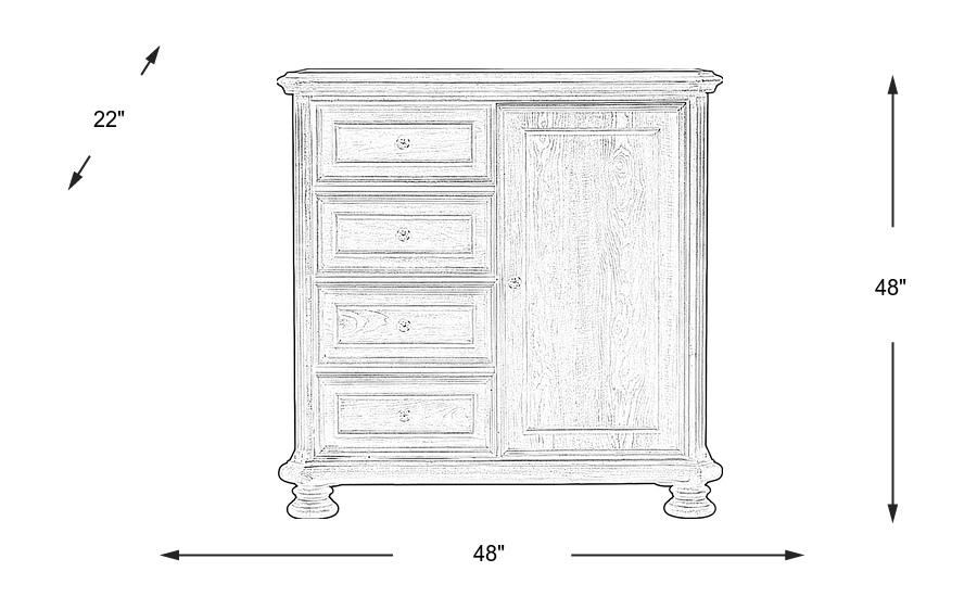 Dimension Image. Please refer to the Dimension Tab on this page for dimension details.