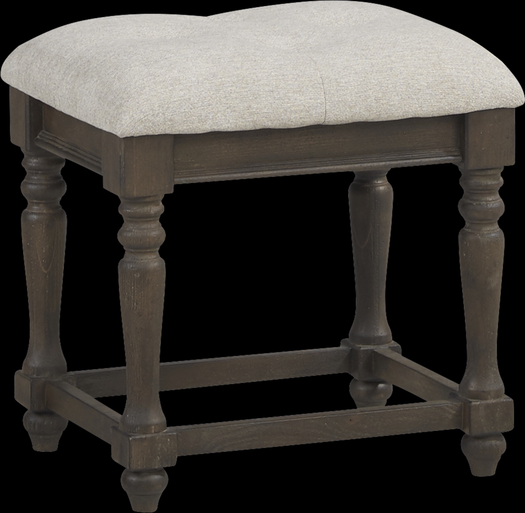 Armitage Dark Brown Vanity Stool - Thumbnail - Image 1