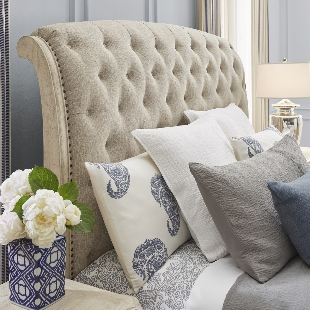 Armitage Off-White 3 Pc King Upholstered Bed - Thumbnail - Image 4