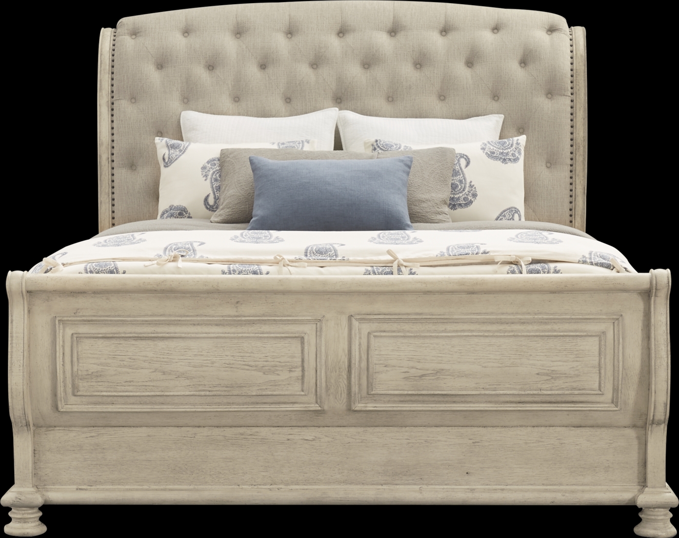 Armitage Off-White 5 Pc Queen Upholstered Bedroom - Thumbnail - Image 3