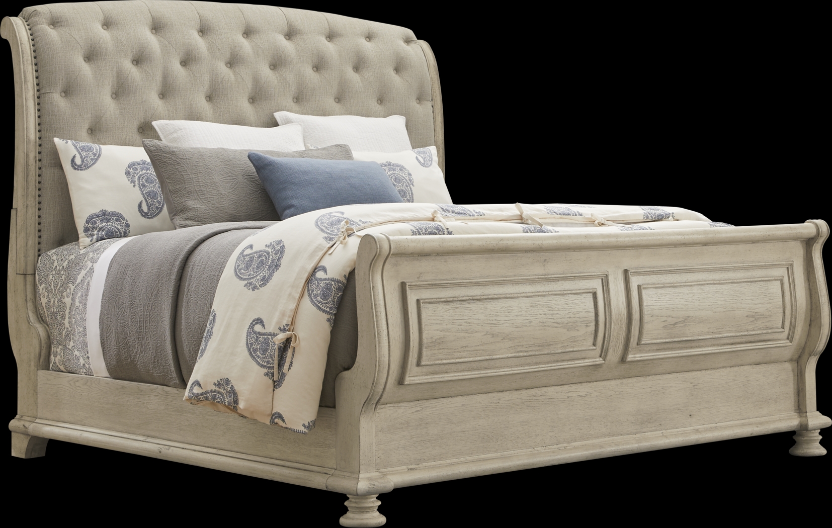 Armitage Off-White 5 Pc Queen Upholstered Bedroom - Thumbnail - Image 2