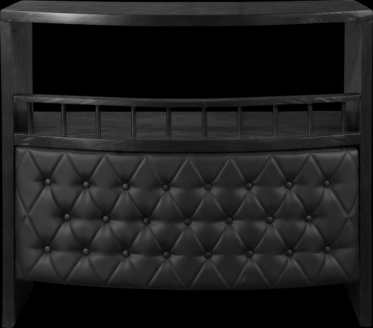 Armon Black Bar With Wine Rack - Thumbnail - Image 2