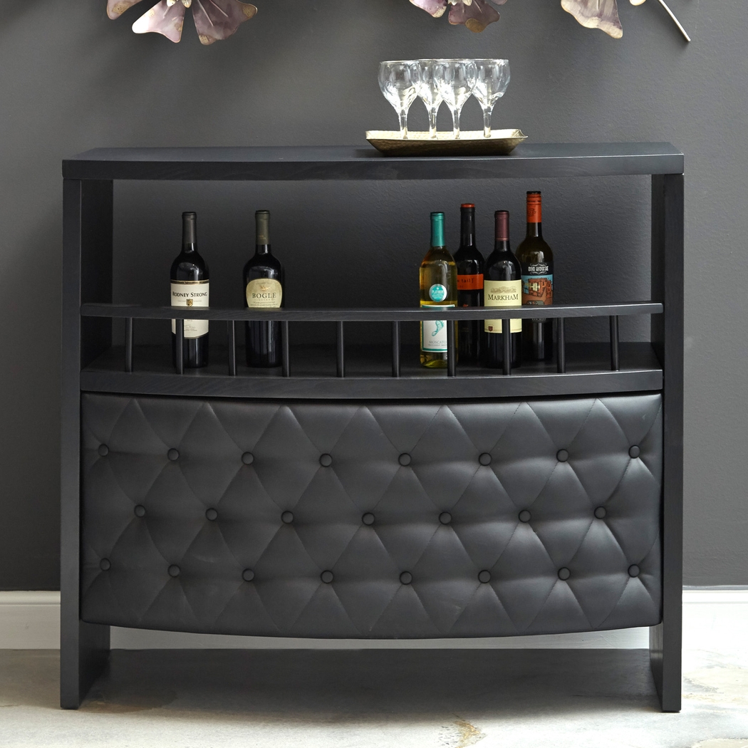 Armon Black Bar With Wine Rack - Thumbnail - Image 7