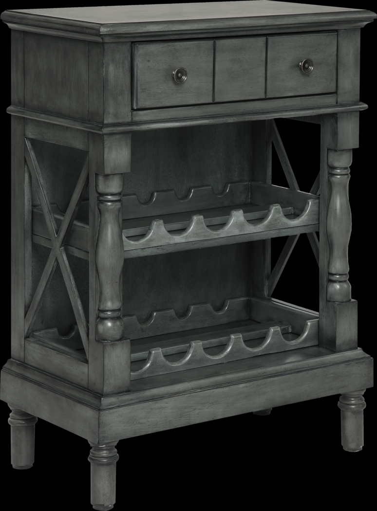 Armour Park Gray Wine Cabinet - Thumbnail - Image 2