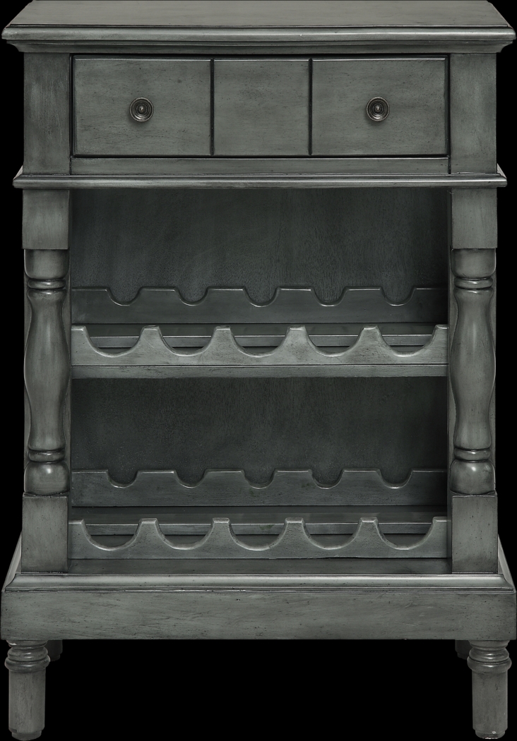 Armour Park Gray Wine Cabinet - Thumbnail - Image 1