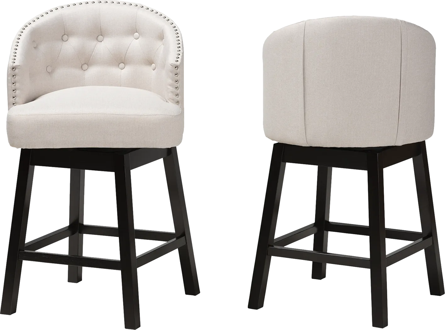 Armourdale Beige Swivel Counter Stool, Set of 2 - Thumbnail - Image 4