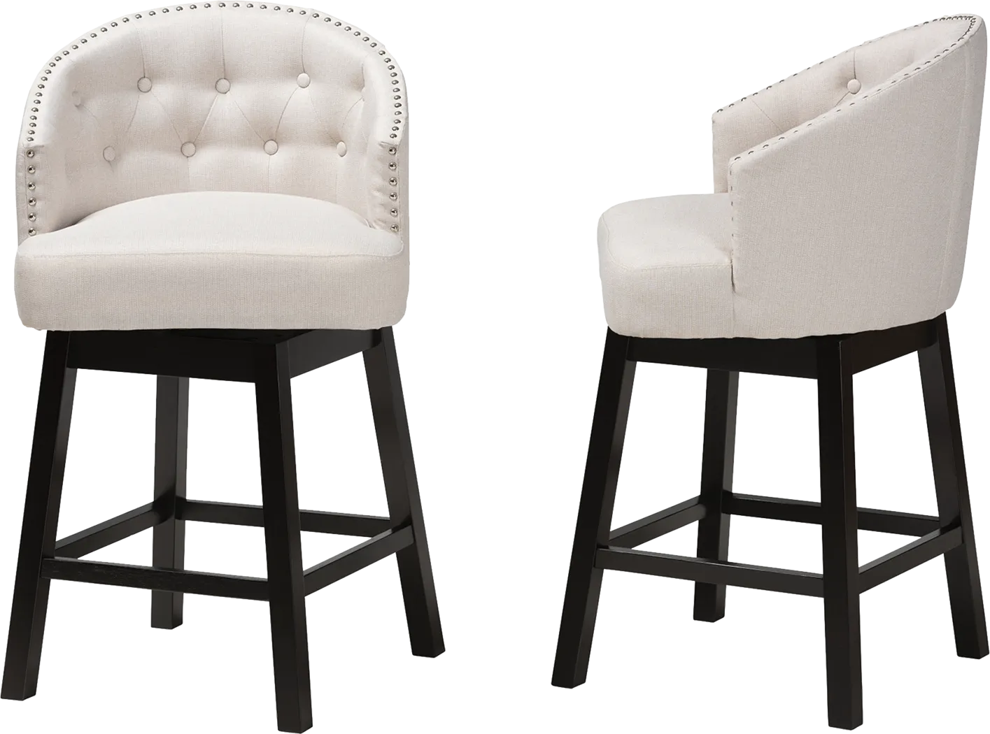 Armourdale Beige Swivel Counter Stool, Set of 2 - Thumbnail - Image 5