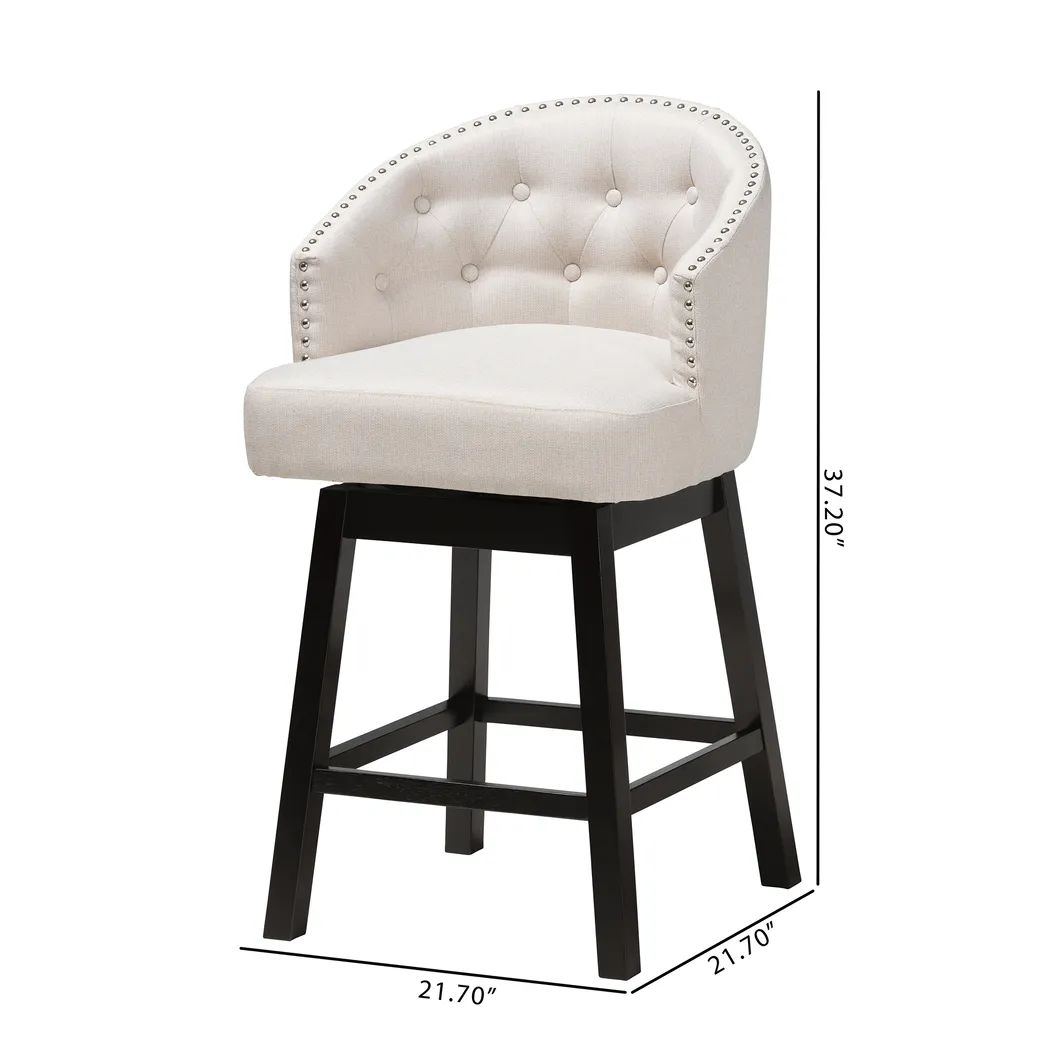 Armourdale Beige Swivel Counter Stool, Set of 2 - Thumbnail - Image 9