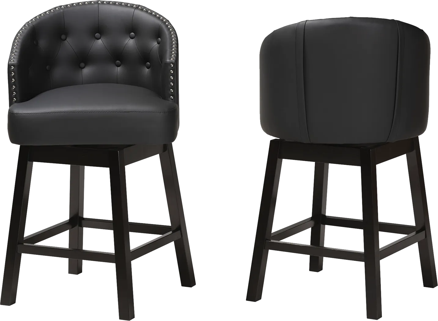 Armourdale Black Swivel Counter Stool, Set of 2 - Thumbnail - Image 4