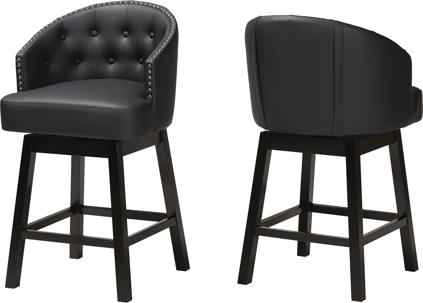 Armourdale Black Swivel Counter Stool, Set of 2 - Thumbnail - Image 1