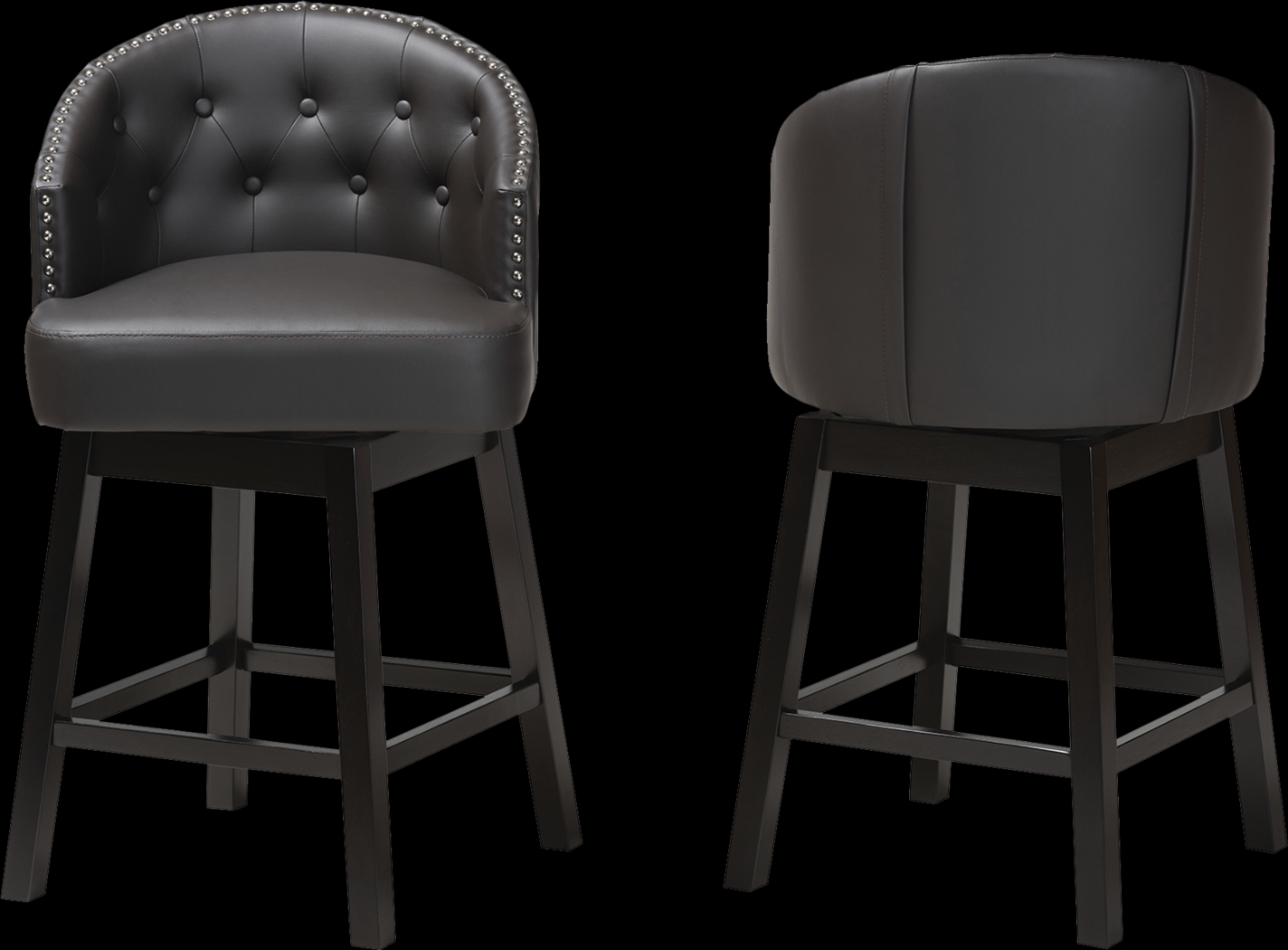Armourdale Dark Brown Swivel Counter Stool, Set of 2 - Thumbnail - Image 4