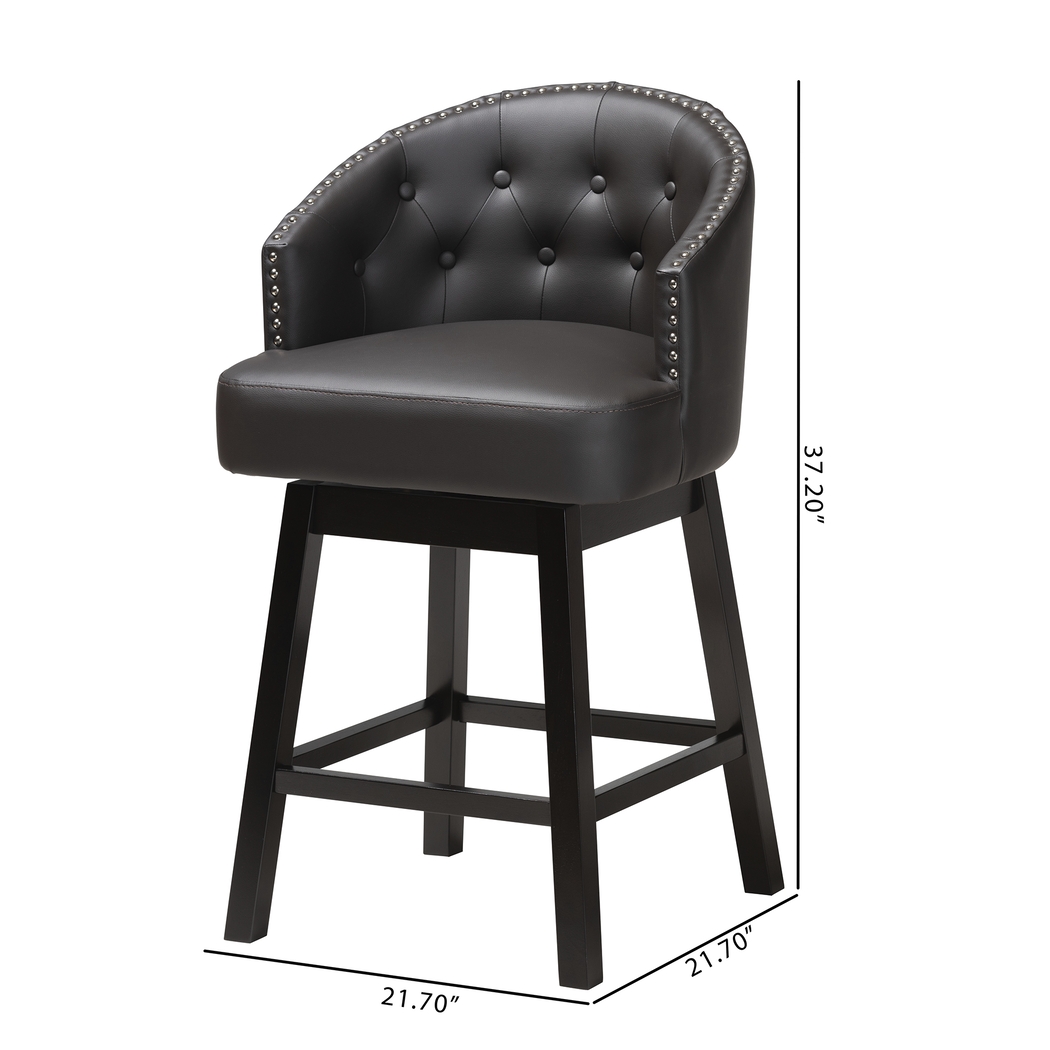 Armourdale Dark Brown Swivel Counter Stool, Set of 2 - Thumbnail - Image 9