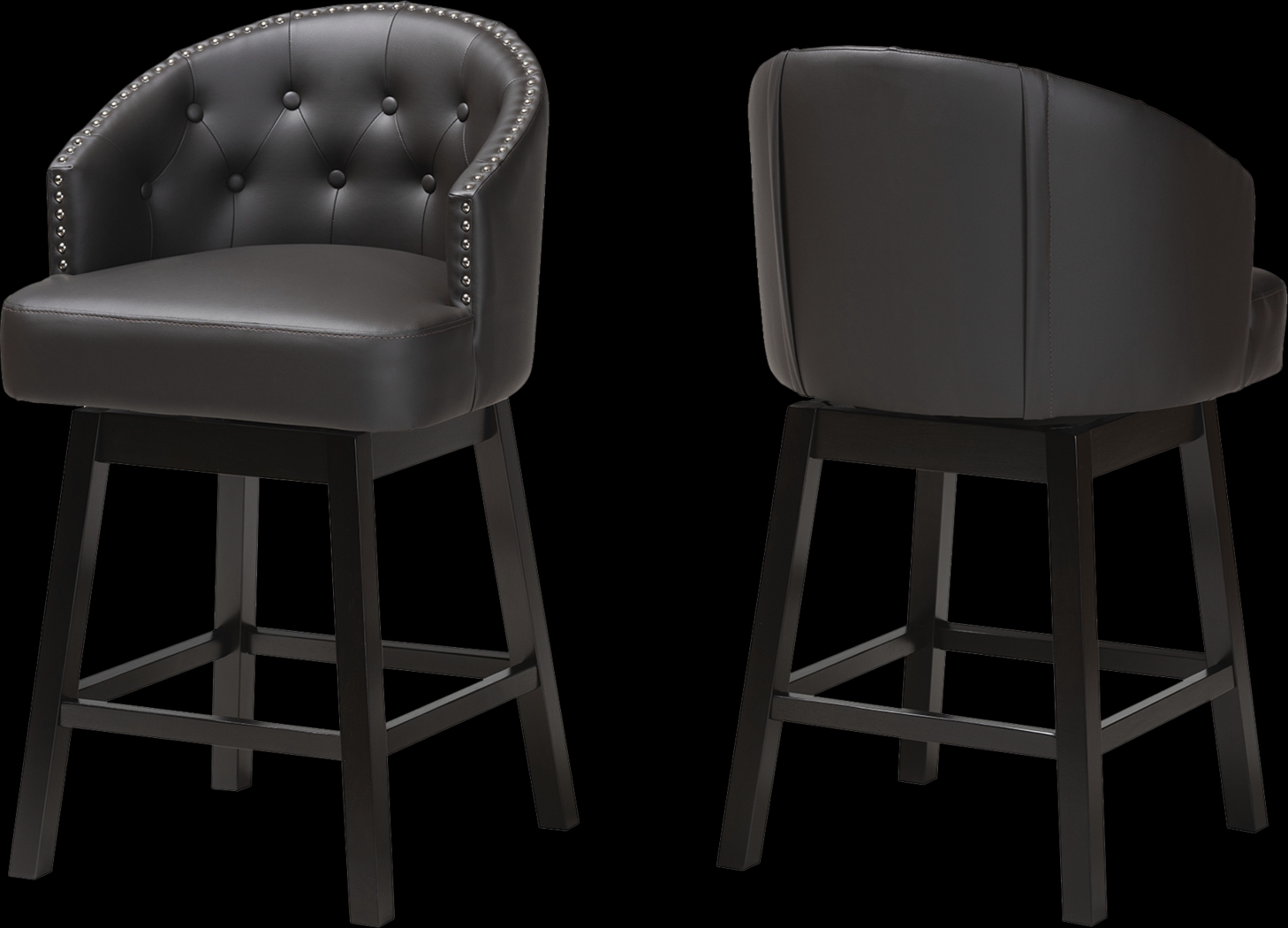 Armourdale Dark Brown Swivel Counter Stool, Set of 2 - Thumbnail - Image 1