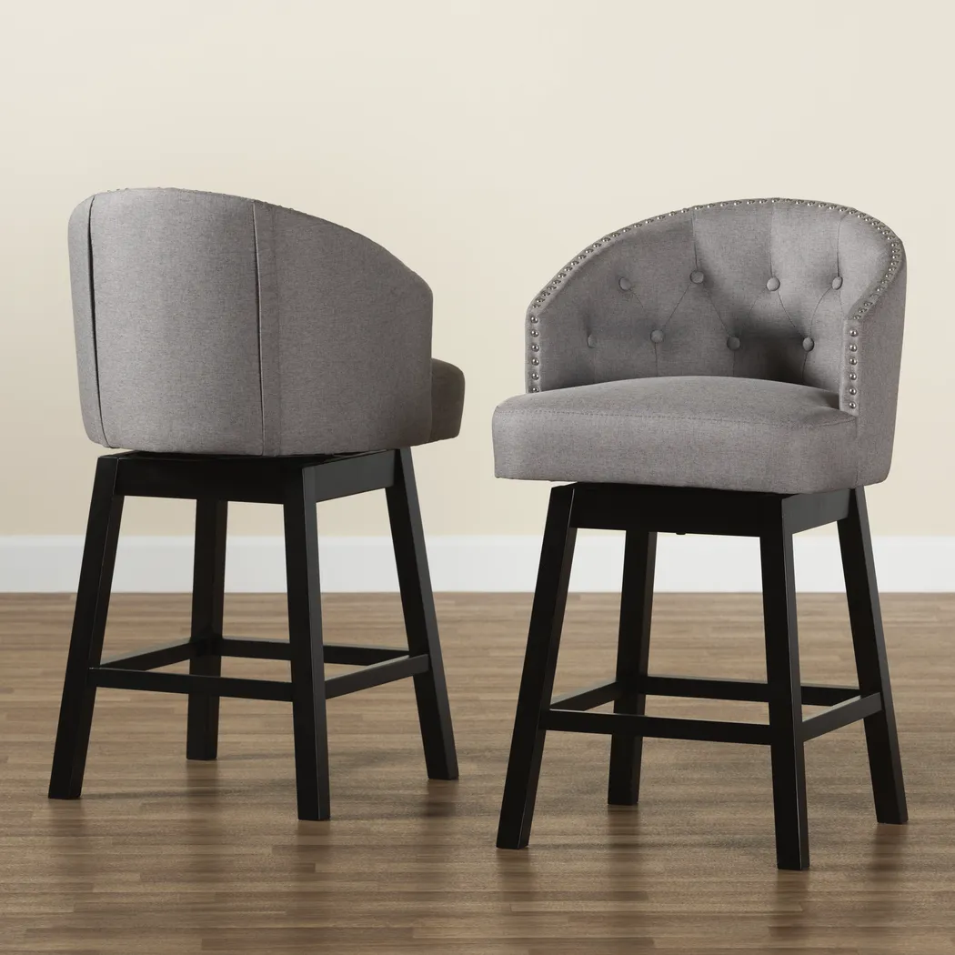 Armourdale Gray Swivel Counter Stool, Set of 2 - Thumbnail - Image 3