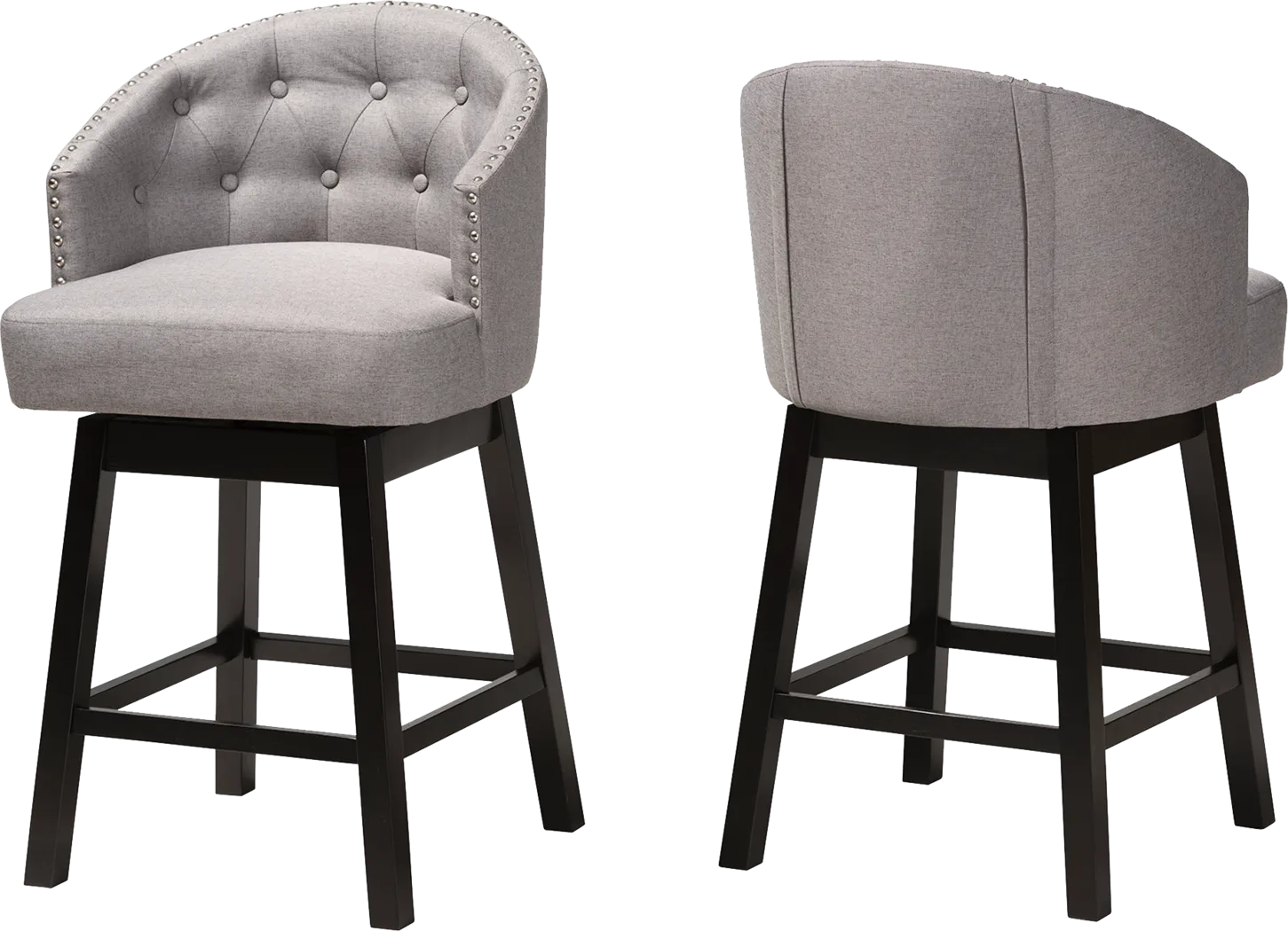 Armourdale Gray Swivel Counter Stool, Set of 2 - Thumbnail - Image 1