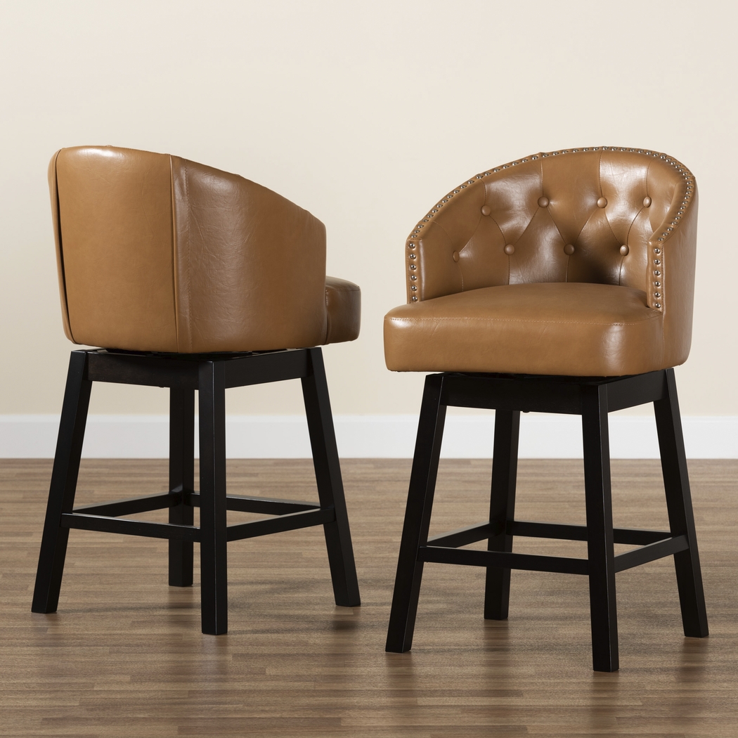 Armourdale Tan Swivel Counter Stool, Set of 2 - Thumbnail - Image 3