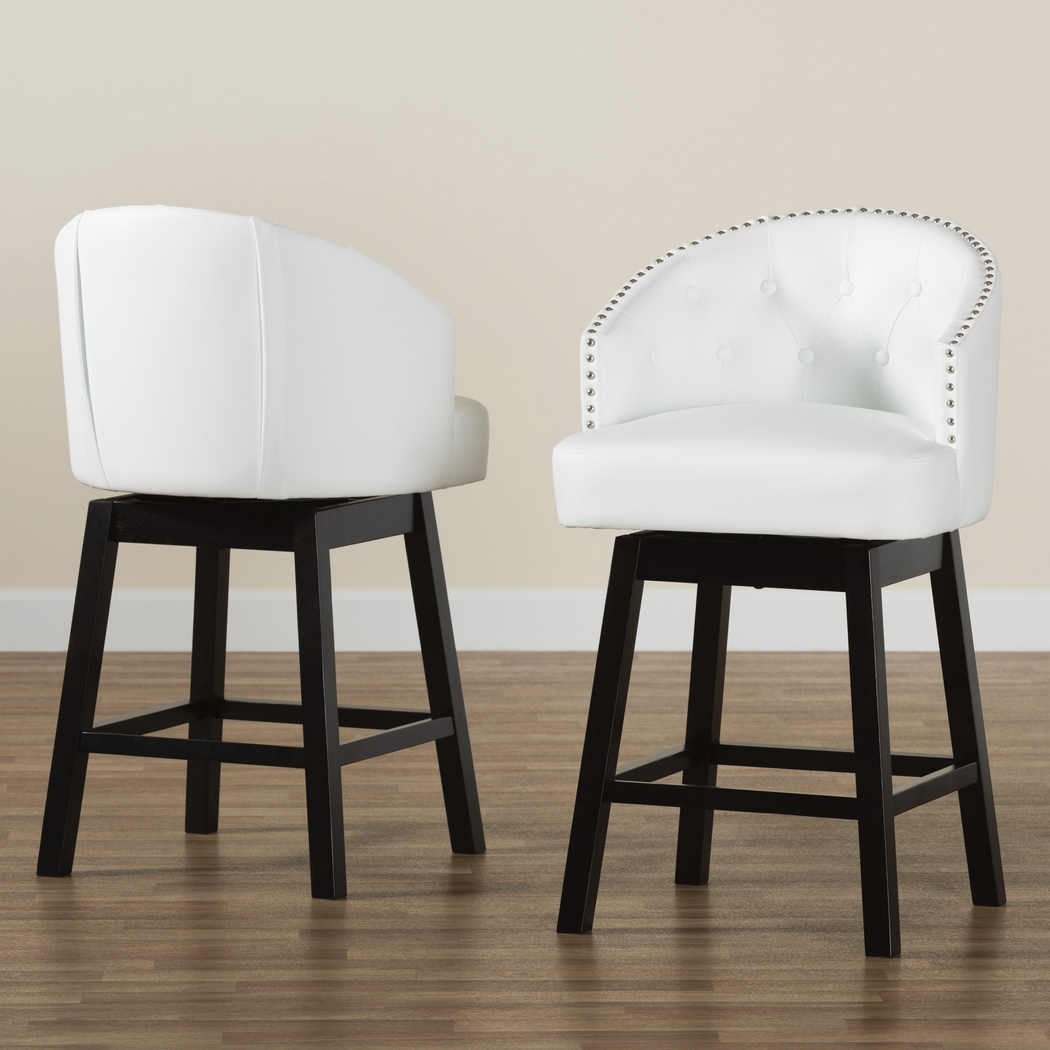 Armourdale White Swivel Counter Stool, Set of 2 - Thumbnail - Image 3