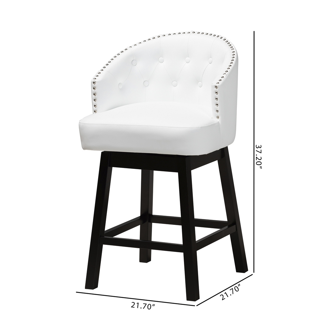 Armourdale White Swivel Counter Stool, Set of 2 - Thumbnail - Image 9