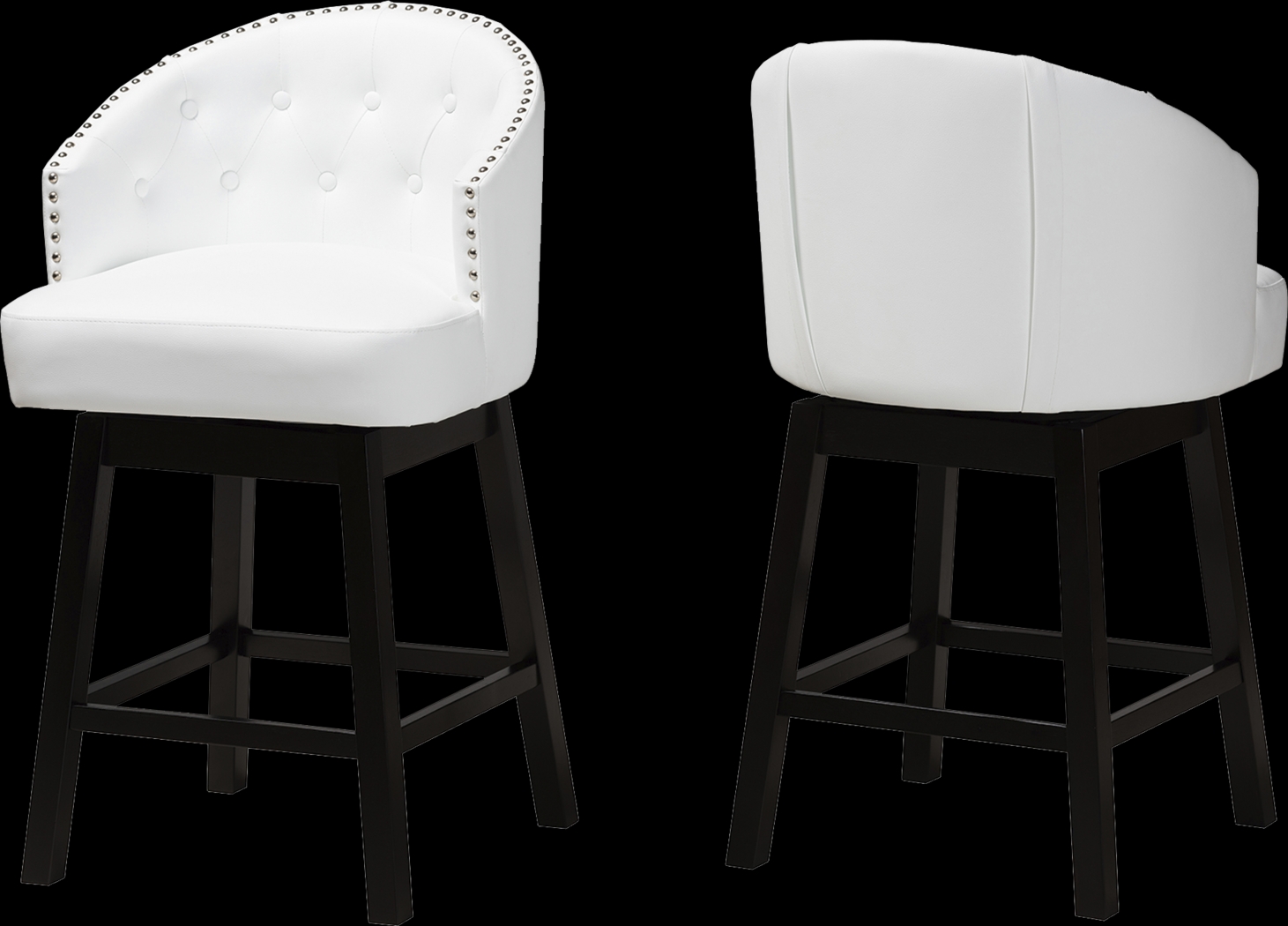 Armourdale White Swivel Counter Stool, Set of 2 - Thumbnail - Image 1