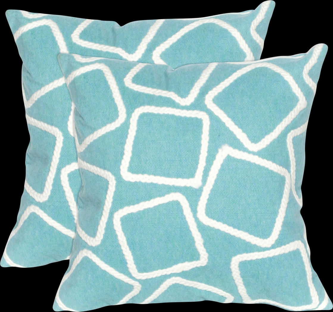 Arnway Aqua Indoor/Outdoor Accent Pillow, Set of Two - Thumbnail - Image 1