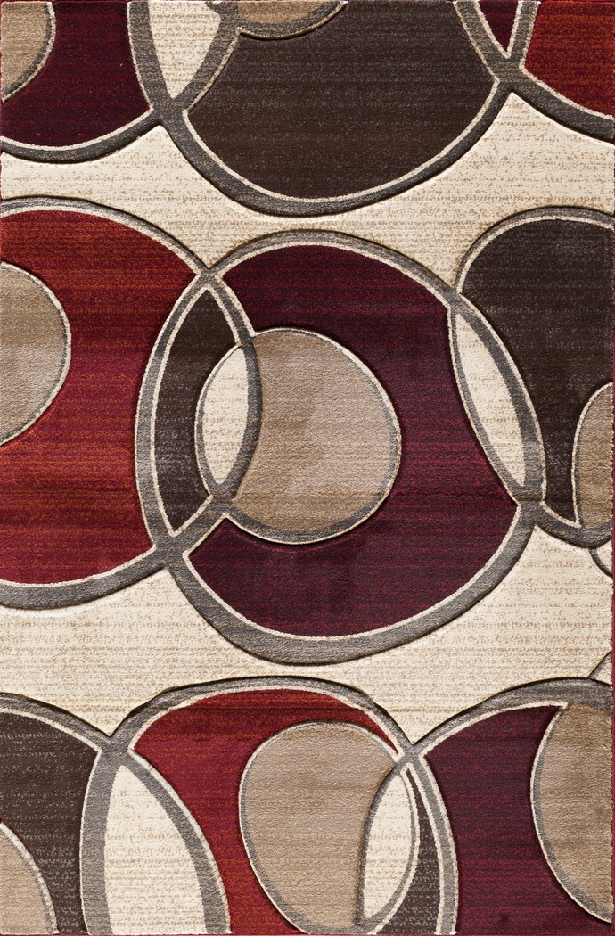 Around the Block Red 5 x 7'5 Rug - Thumbnail - Image 1