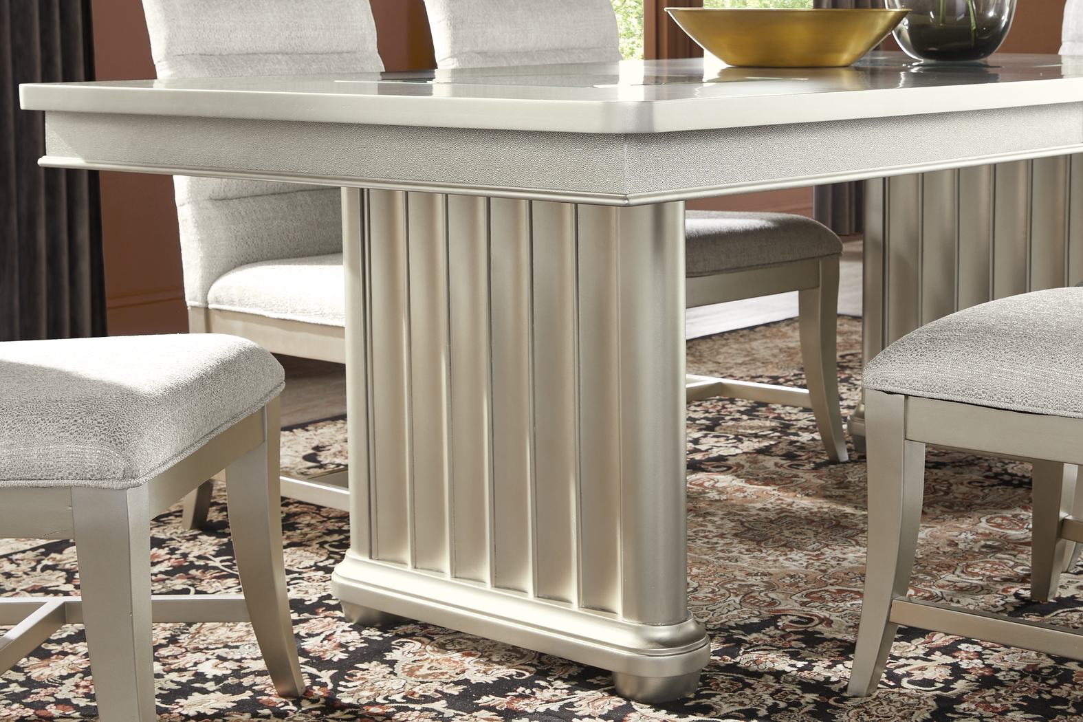 Arraiano Silver Trestle Dining Table - Thumbnail - Image 4