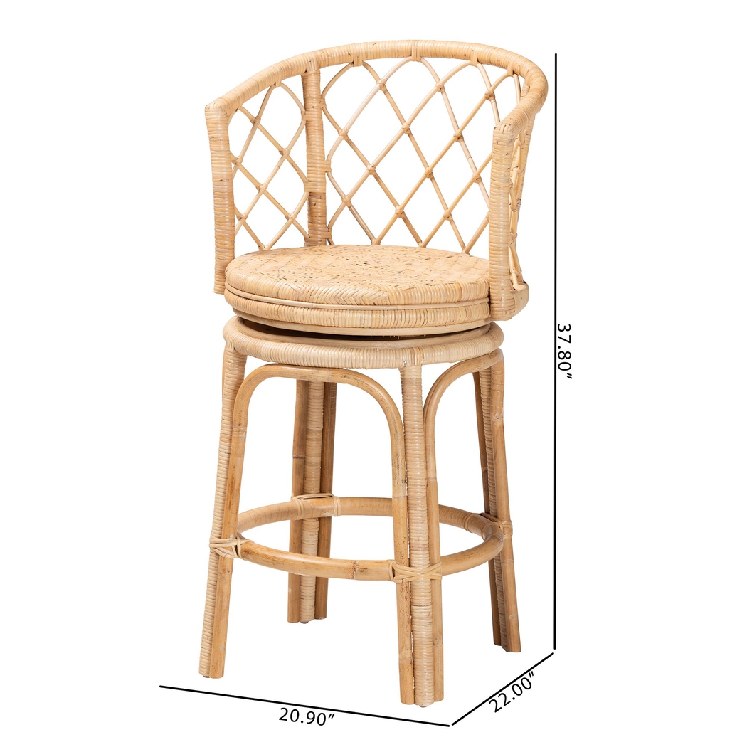Arrigonie Natural Swivel Counter Height Stool - Thumbnail - Image 3