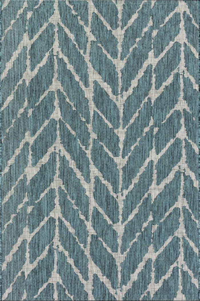 Arrow Place Teal 7'10 x 10'9 Indoor/Outdoor Rug - Thumbnail - Image 1
