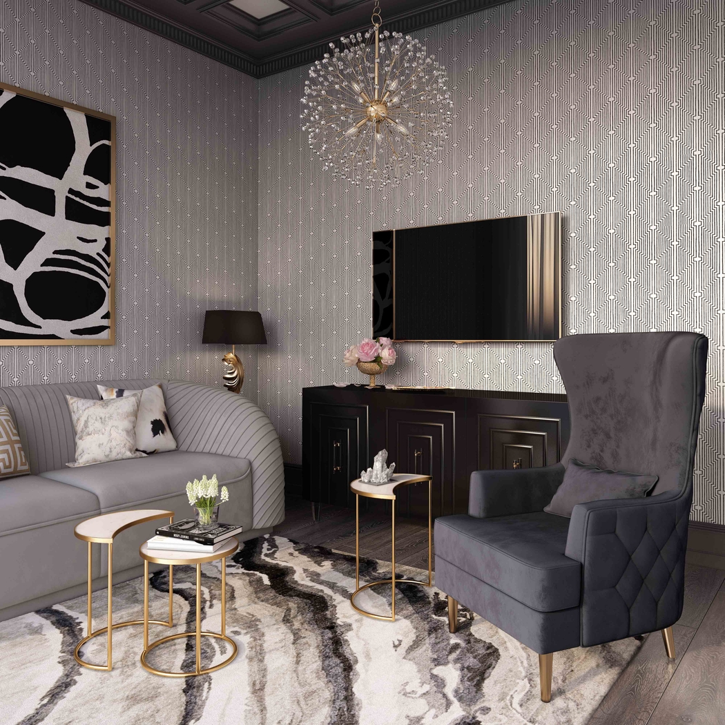 Arrowship Black Accent Chair - Thumbnail - Image 2