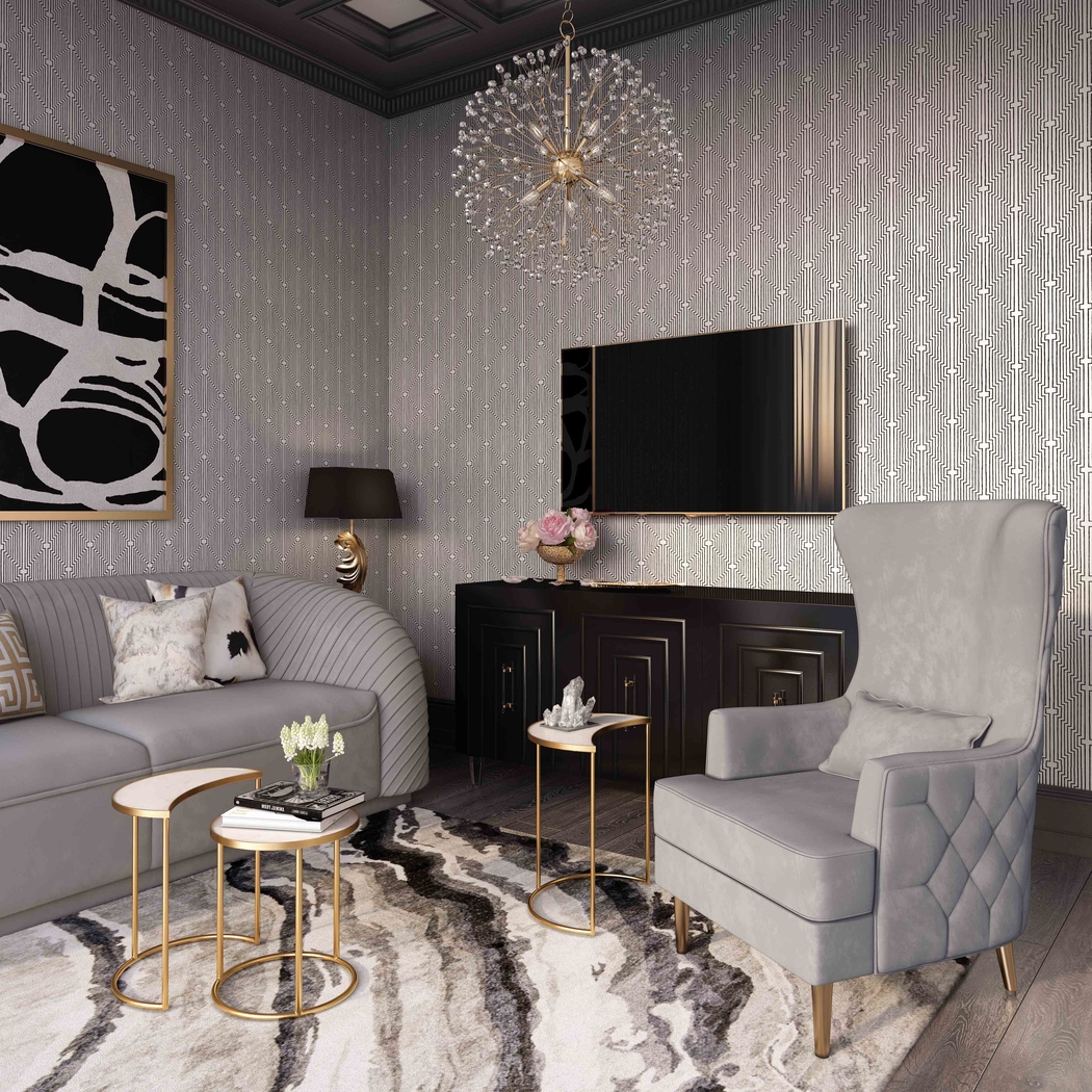 Arrowship Gray Accent Chair - Thumbnail - Image 2