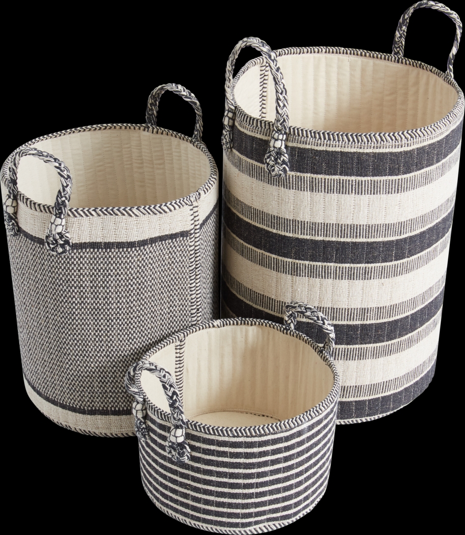 Arrowwood Black Baskets (Set of 3) - Thumbnail - Image 1