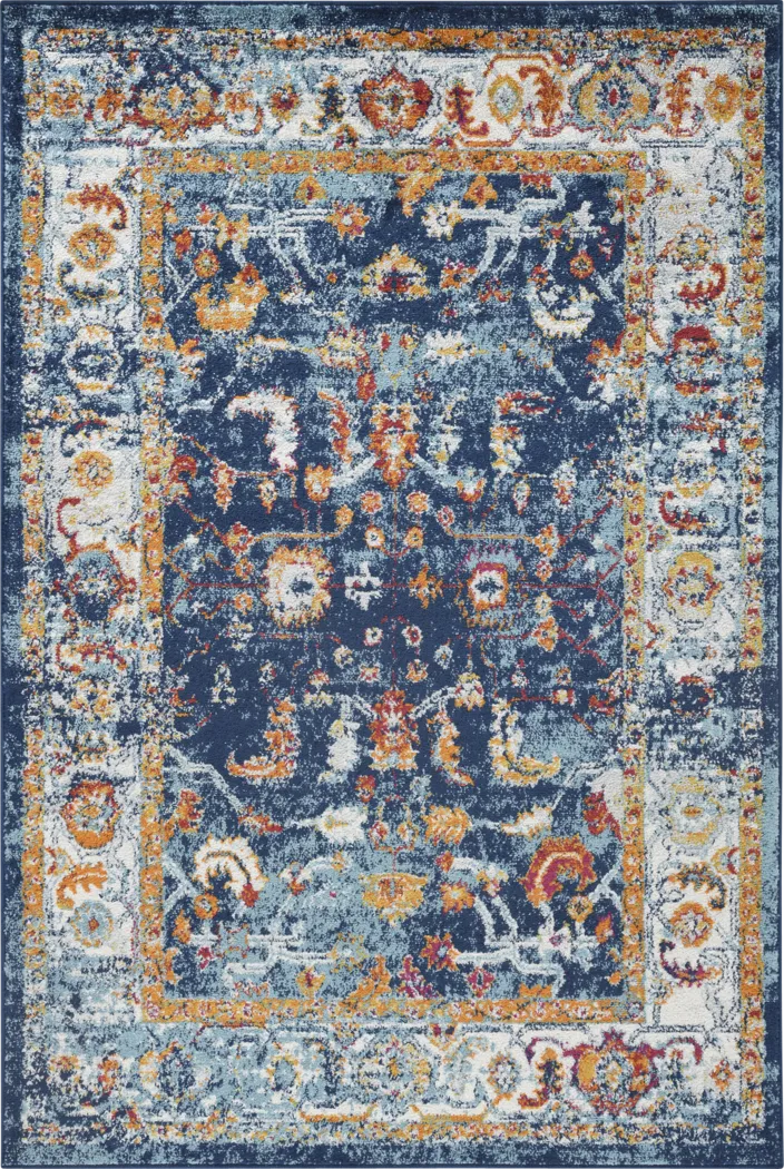 Arrus Navy 4' x 6' Rug - Thumbnail - Image 1