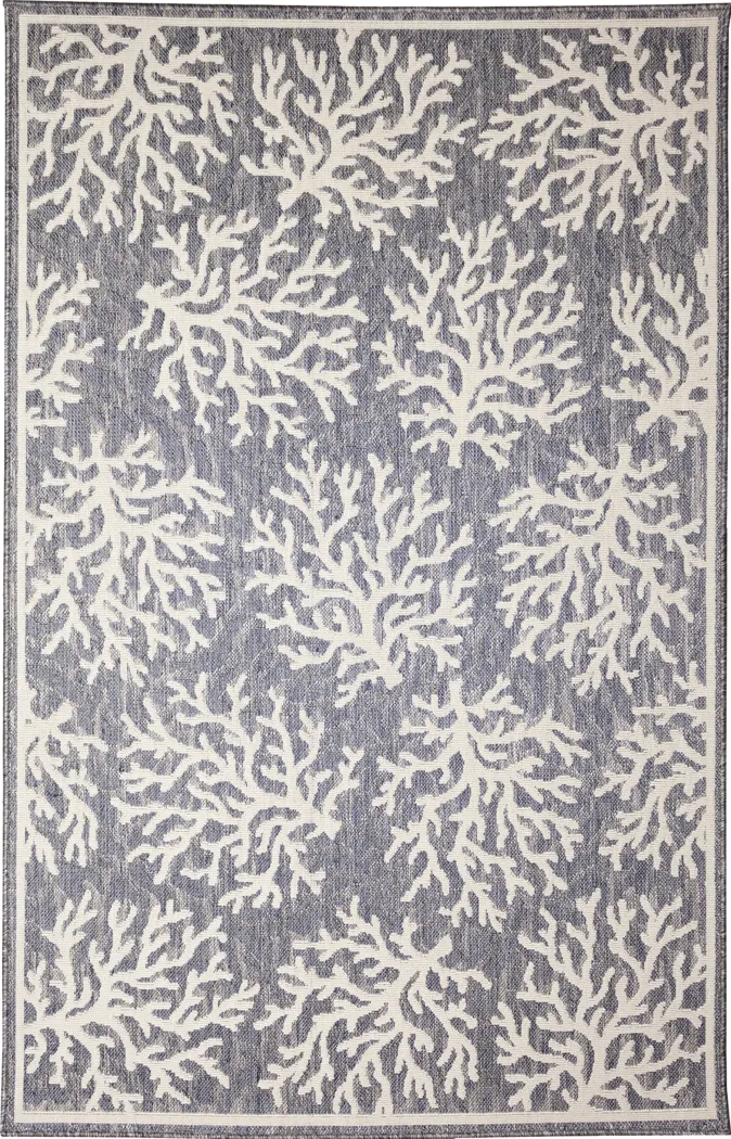 Arshall Blue 5'3 x 7'3 Indoor/Outdoor Rug - Thumbnail - Image 1
