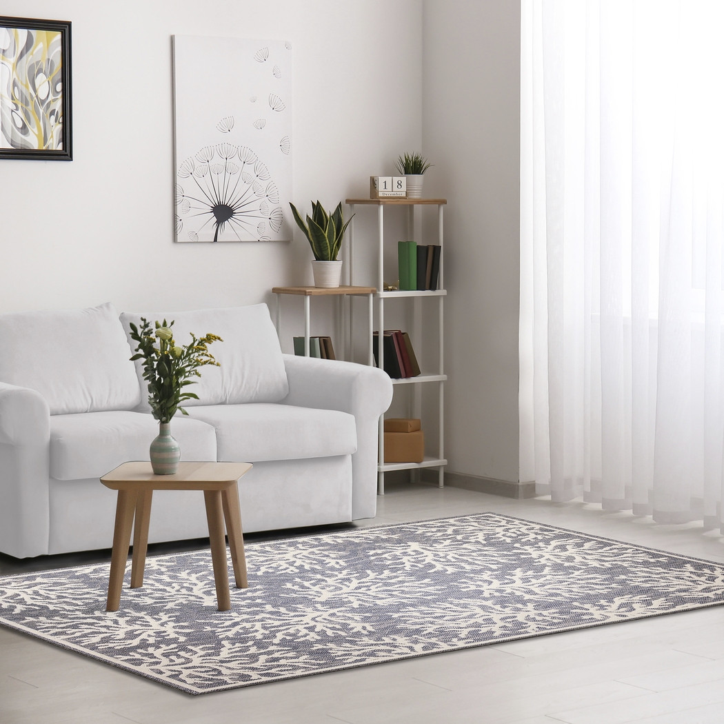 Arshall Blue 6'6 x 9'4 Indoor/Outdoor Rug - Thumbnail - Image 2