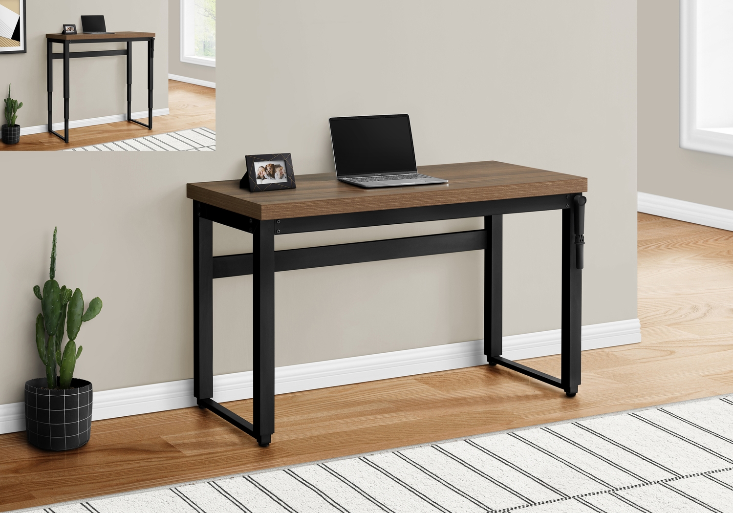 Artaban Walnut Height Adjustable Desk - Thumbnail - Image 9