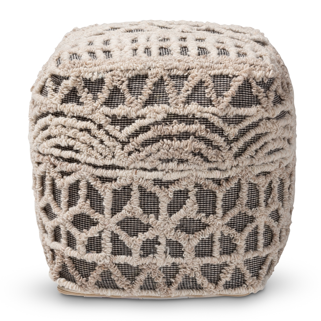 Artesian Court Beige Pouf - Thumbnail - Image 2