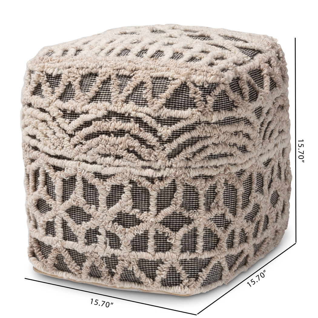 Artesian Court Beige Pouf - Thumbnail - Image 6