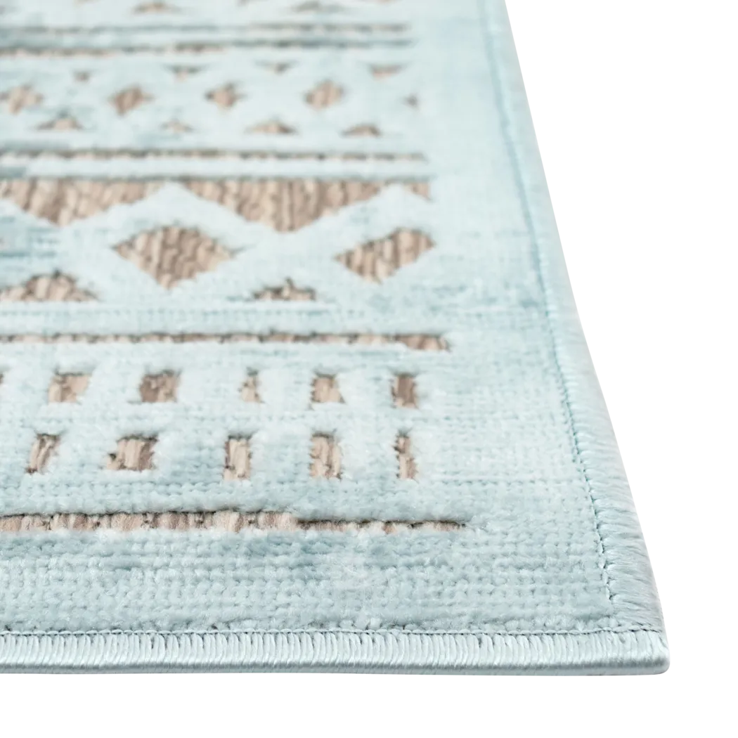 Arthea Blue 4'10 x 7'6 Indoor/Outdoor Rug - Thumbnail - Image 2