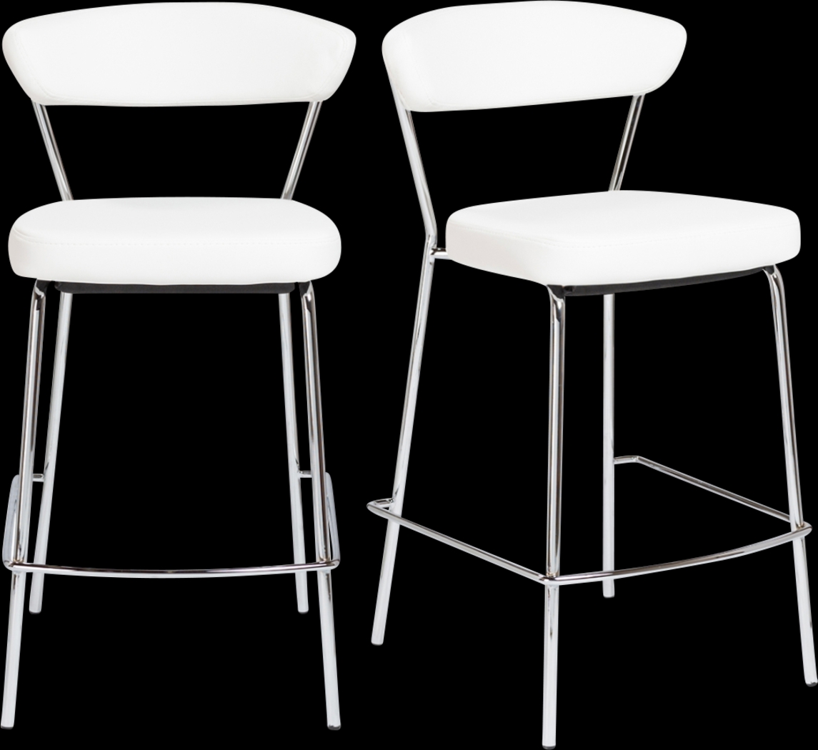 Artigale White Counter Stool, Set of 2 - Thumbnail - Image 1