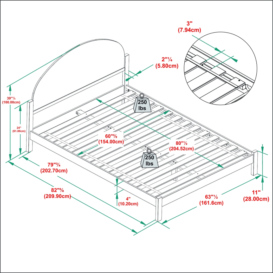 Artwin Brown Queen Bed - Thumbnail - Image 6