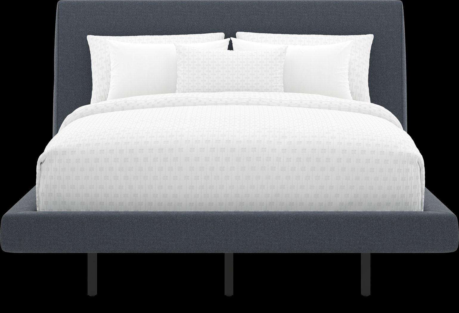 Aruba Blue 3 Pc King Upholstered Bed - Thumbnail - Image 2