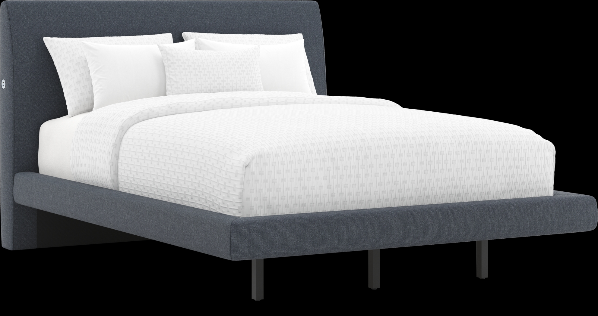 Aruba Blue 3 Pc King Upholstered Bed - Thumbnail - Image 1