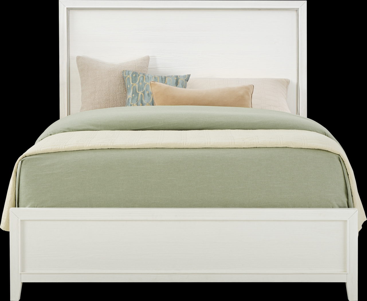 Aruba White 7 Pc King Panel Bedroom - Thumbnail - Image 2