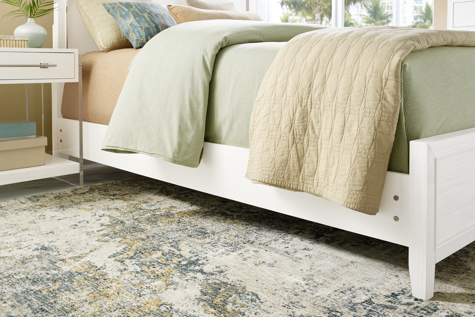 Aruba White 3 Pc Queen Panel Bed - Thumbnail - Image 3