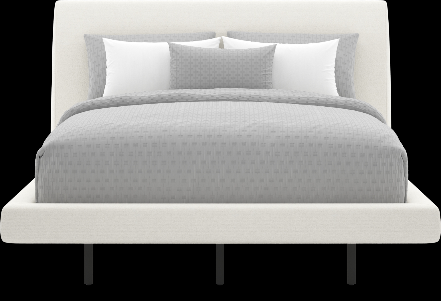 Aruba White 3 Pc Queen Upholstered Bed - Thumbnail - Image 2