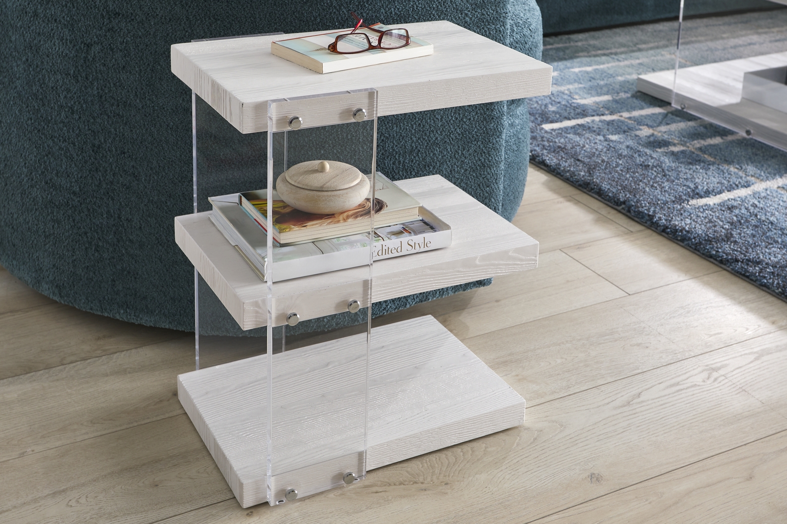 Aruba White Chairside Table - Thumbnail - Image 3